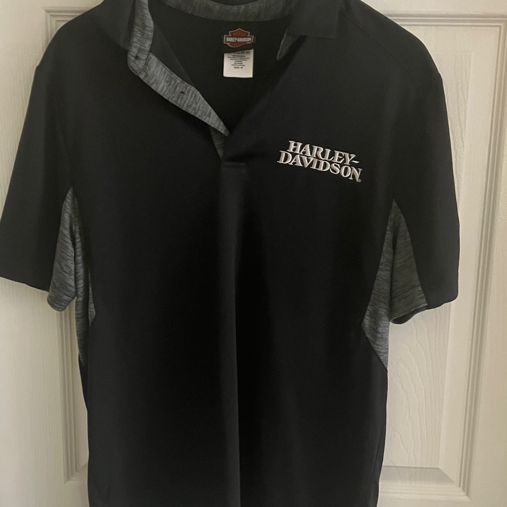 Harley-Davidson Men's Polo collar Shirt in Black and Gray